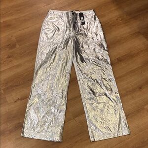 Silver Wide Leg Pants